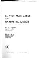 Tapa de Behavior modification in the natural environment