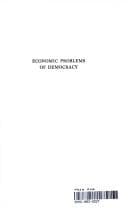 Tapa de Economic problems of democracy