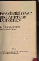Tapa de Presidential power and American democracy