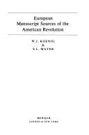 Tapa de European manuscript sources of the American Revolution