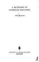 Tapa de A dictionary of Australian education