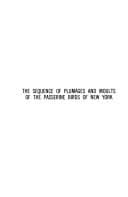 Tapa de The sequence of plumages and moults of the passerine birds of New York