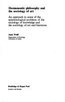 Tapa de Hermeneutic philosophy and the sociology of art
