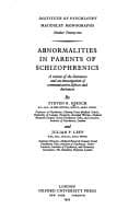 Tapa de Abnormalities in parents of schizophrenics