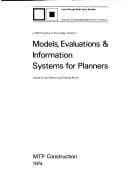 Tapa de Models, evaluations & information systems for planners