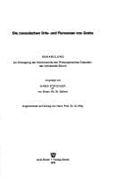 Tapa de Die romanischen Orts- und Flurnamen von Grabs