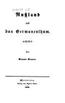Tapa de Russland und das Germanentum