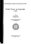 Tapa de Fridtjof Nansen og kongevalget i 1905 Nansen minneforelesning 15.okt.1974