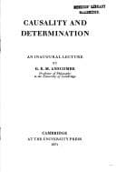 Tapa de Causality and determination: an inaugural lecture