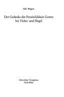 Tapa de Der Gedanke der Persönlichkeit Gottes bei Fichte und Hegel