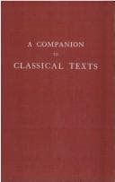 Tapa de A companion to classical texts