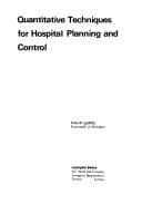 Tapa de Quantitative techniques for hospital planning and control