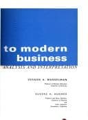 Tapa de Introduction to modern business: analysis and interpretation