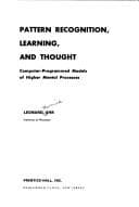 Tapa de Pattern recognition, learning, and thought