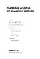 Tapa de Numerical analysis of symmetric matrices