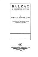 Tapa de Balzac, a critical study
