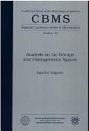 Tapa de Analysis on Lie groups and homogeneous spaces