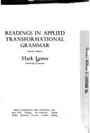 Tapa de Readings in applied transformational grammar