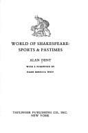 Tapa de World of Shakespeare: sports and pastimes