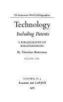 Tapa de Technology, including patents; a bibliography of bibliographies
