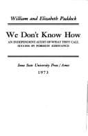 Tapa de We don't know how