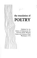 Tapa de The translation of poetry
