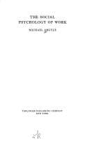 Tapa de The social psychology of work
