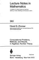 Tapa de Computational problems, methods, and results in algebraic number theory