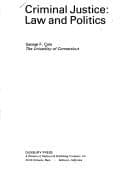 Tapa de Criminal justice: law and politics