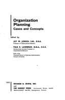 Tapa de Organization planning; cases and concepts