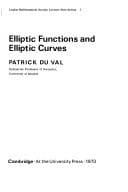 Tapa de Elliptic functions and elliptic curves