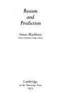 Tapa de Reason and prediction