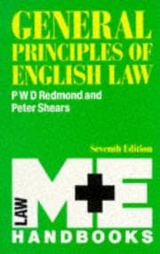 Tapa de General Principles of English Law