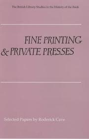 Tapa de Fine Printing and Private Presses (Studies in the History of the Book)