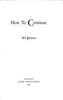 Tapa de How to continue
