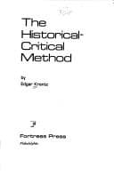 Tapa de The historical-critical method