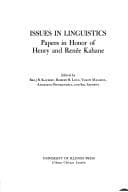 Tapa de Issues in linguistics