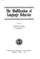 Tapa de The modification of language behavior