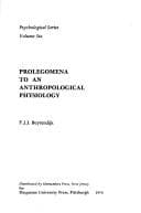 Tapa de Prolegomena to an anthropological physiology
