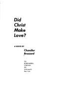 Tapa de Did Christ make love?