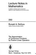 Tapa de The approximation of continuous functions by positive linear operators