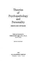 Tapa de Theories of psychopathology and personality