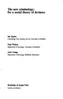 Tapa de The new criminology: for a social theory of deviance