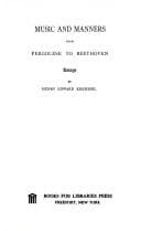 Tapa de Music and manners from Pergolese to Beethoven