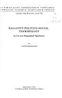 Tapa de Sallust's politico-social terminology