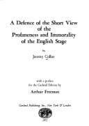 Tapa de A defence of the Short view of the profaneness and immorality of the English stage