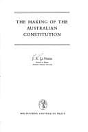 Tapa de The making of the Australian constitution