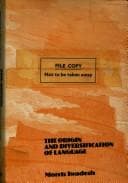 Tapa de The origin and diversification of language
