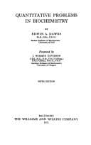 Tapa de Quantitative problems in biochemistry