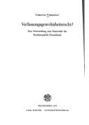 Tapa de Verfassungsgewohnheitsrecht?
